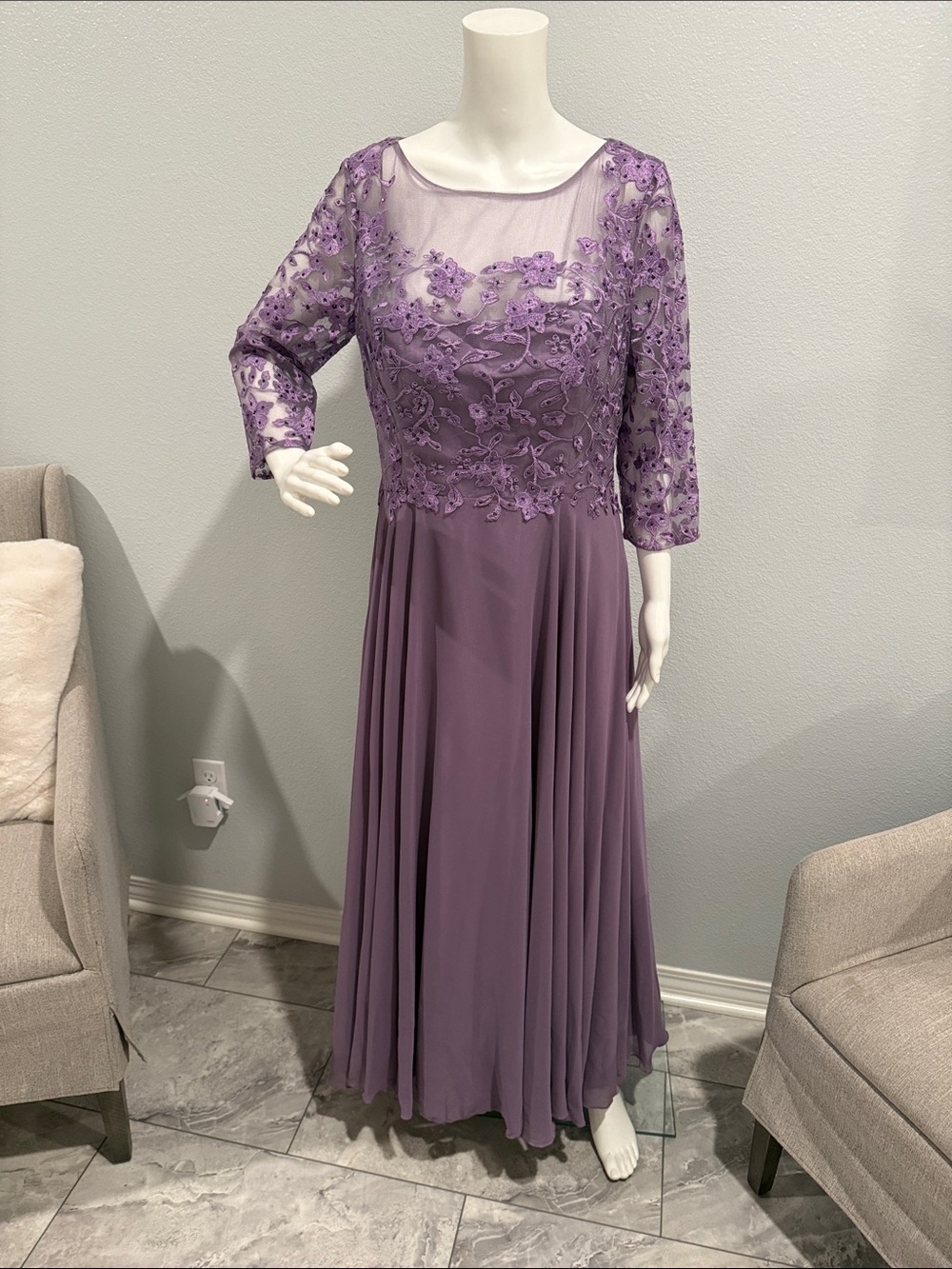 Dancing Queen Purple Lace A-Line Gown